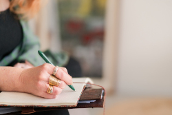 Sharon writing